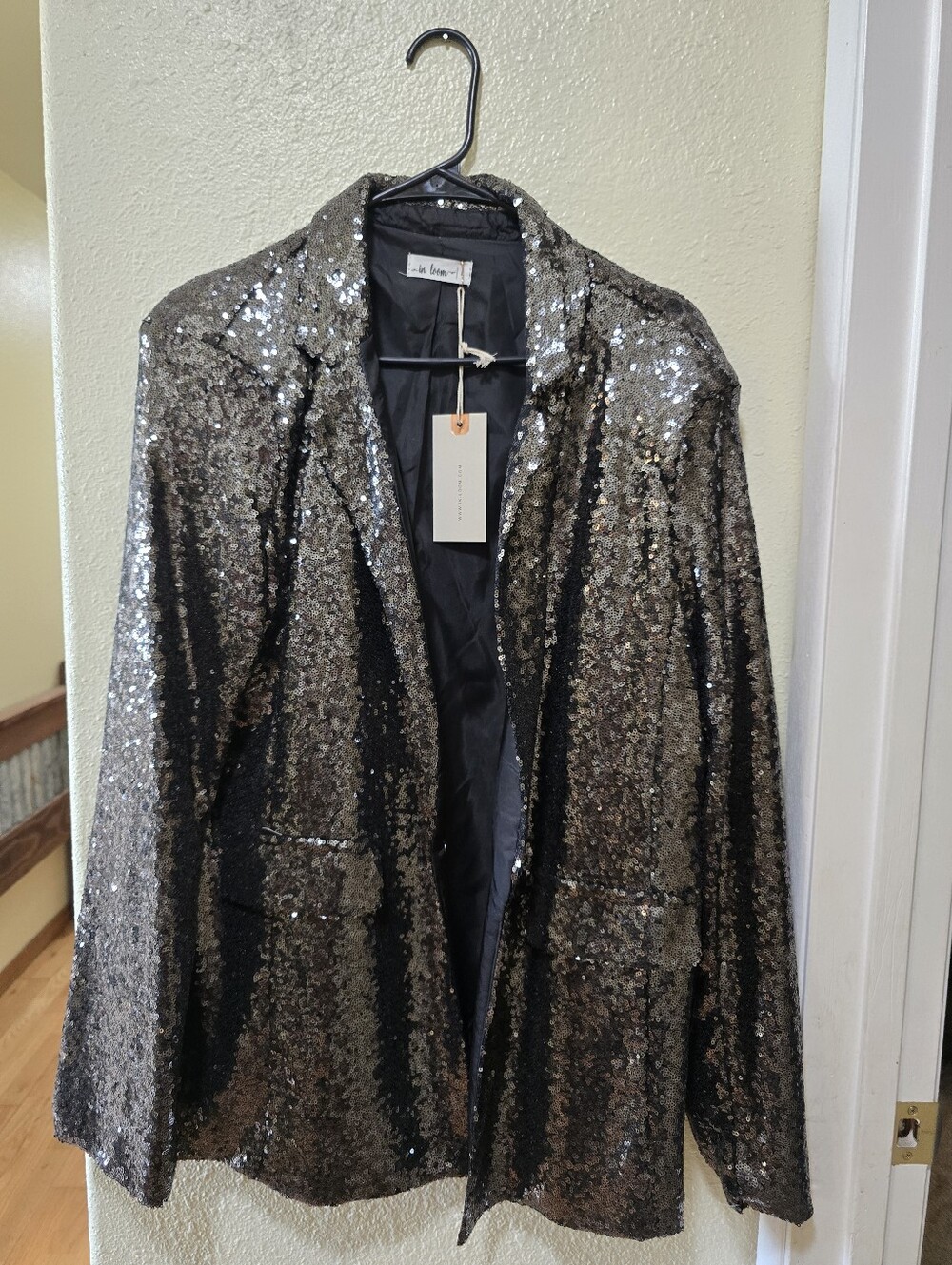 In Loom Black and Silver Sequin Blazer